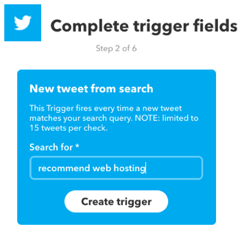 Създайте IFTTT аплет, който се задейства от търсене в Twitter.