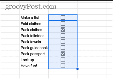 google sheets избрани клетки