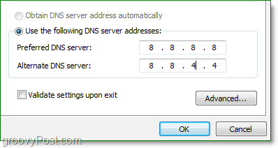 IP адресът на google DNS е 8.8.8.8, а заместникът е 8.8.4.4
