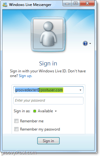 Windows Live Messenger може да се използва с вашия домейн акаунт, ако го настроите