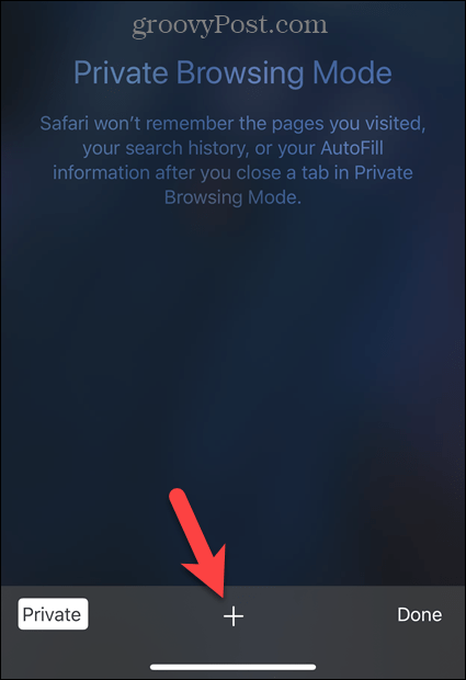 Докоснете иконата плюс в Safari на iOS