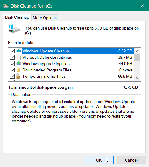 почистване на системните файлове почистване на диска windows 10