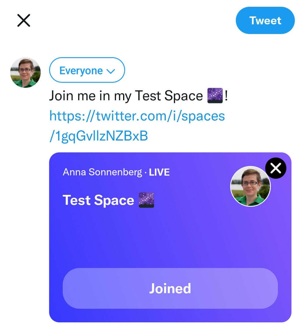 как да създадете-twitter-spaces-share-space-tweet-linkedin-facebook-anna-sonnenberg-step-8