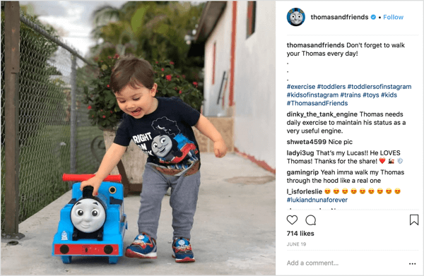 Thomas & Friends споделя снимки, изпратени от родители на деца, използващи стоките на марката.