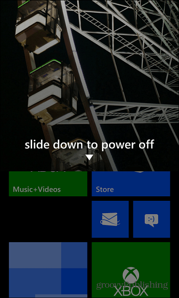 Отдолу към Изключване на Windows Phone 8