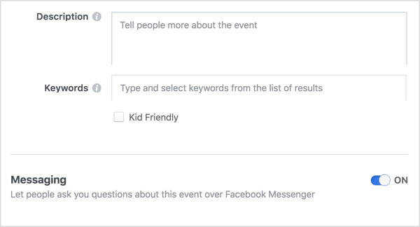За да осигурите отворен канал за комуникация между вас и вашите участници във Facebook, изберете опцията, за да позволите на хората да се свържат с вас чрез Messenger.