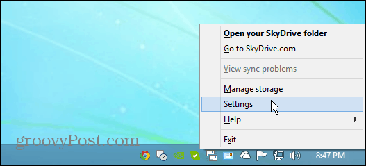 Настройки на SkyDrive