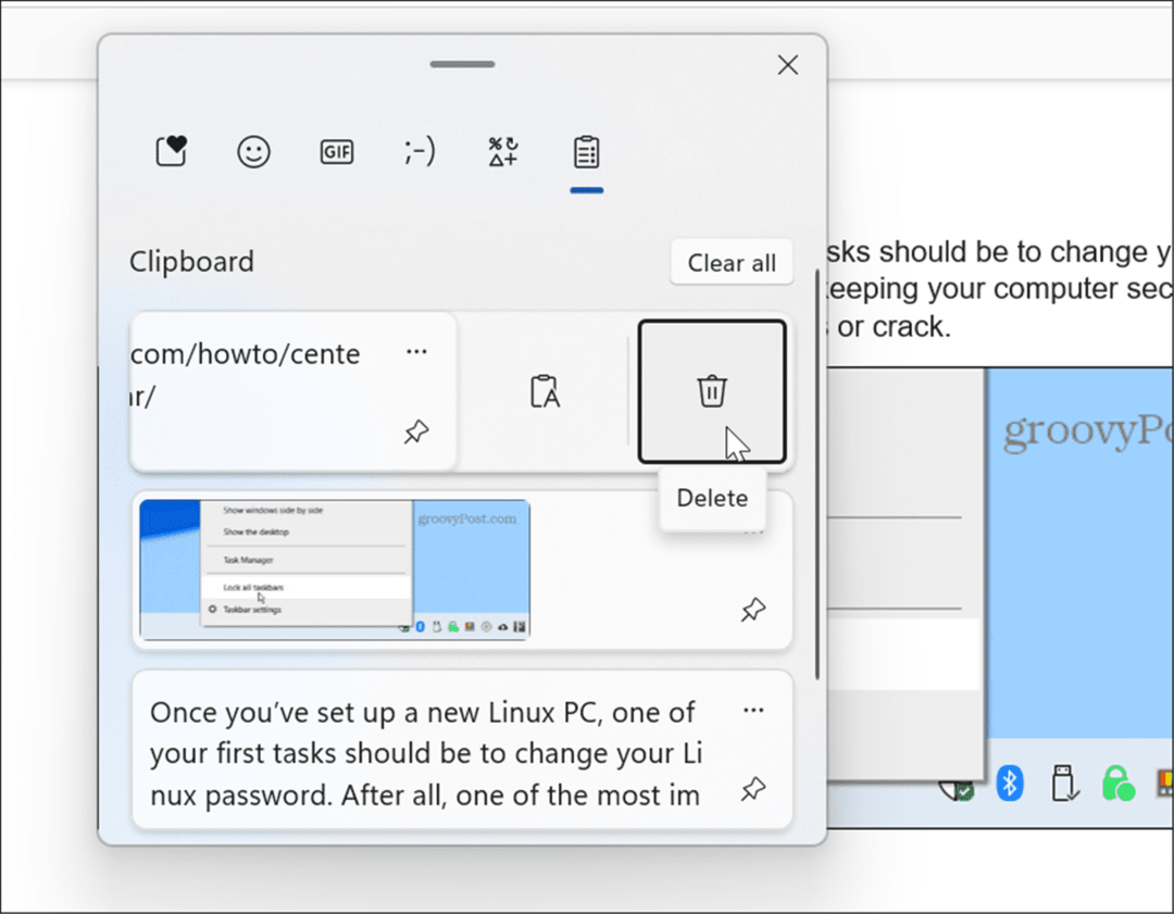 изтрийте хронологията на клипборда за използване на елементи в Windows 11