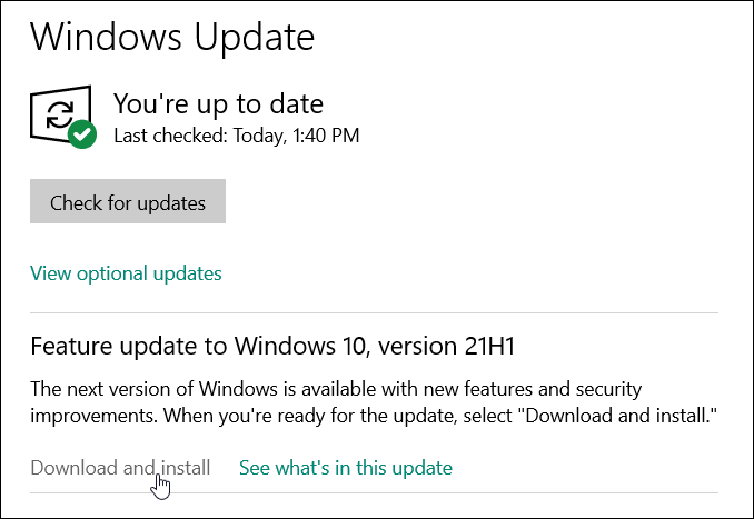 Изтегляне и инсталиране на Windows Update