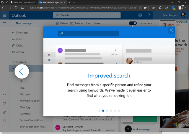 Как да получите достъп до бета версията на Microsoft Outlook.com сега