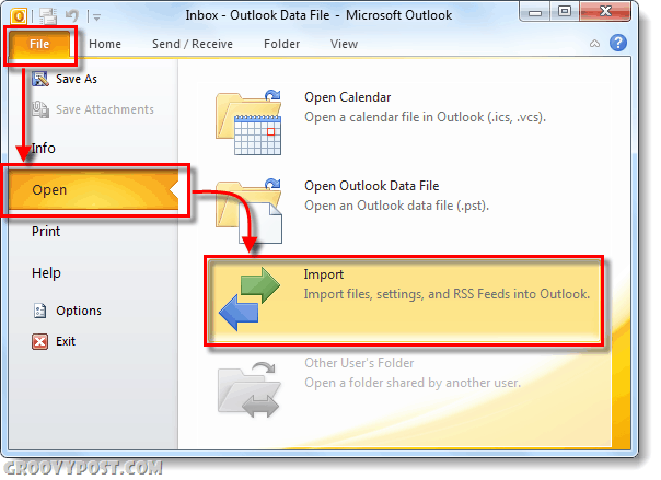 Как да импортирате контакти в Outlook 2010 от Gmail, Hotmail и Yahoo