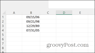 форматирани дати в Excel