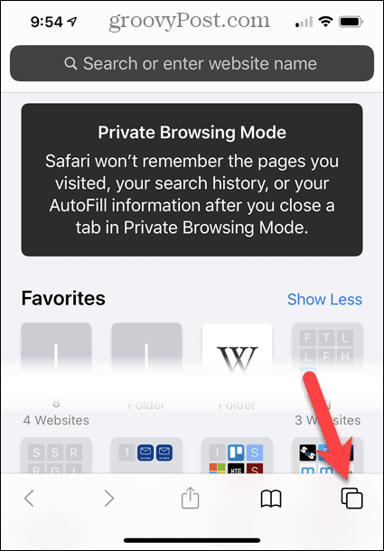 Режим на частно сърфиране в Safari на iOS