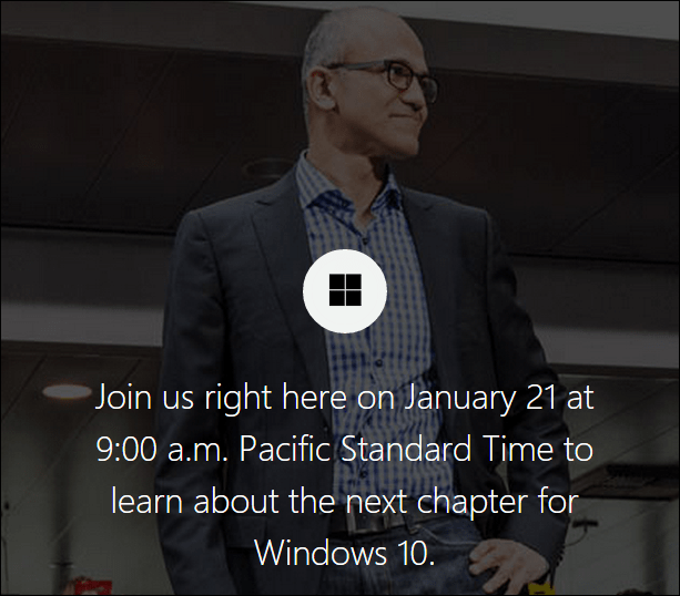Microsoft на брифинг за Windows 10, стрийминг на живо, 21 януари