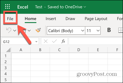 Файлово меню за уеб приложение на Excel
