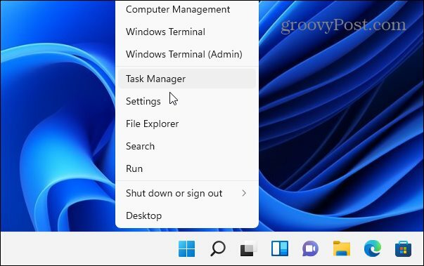 отворете диспечера на задачите Windows 11