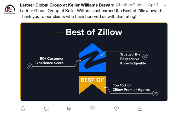 Как да използваме социални доказателства във вашия маркетинг, примерна награда и социални благодарности на клиенти от Lattner Global Group в Keller Williams Brevard