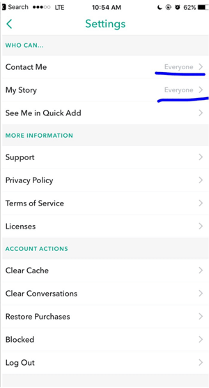 Променете настройките на Snapchat, така че всеки да може да се свърже с вас.