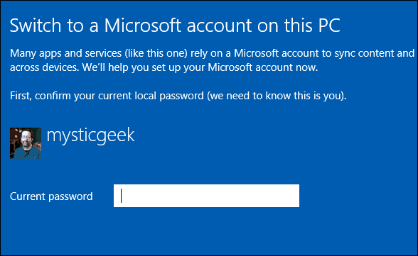 Превключете към акаунта на Microsoft