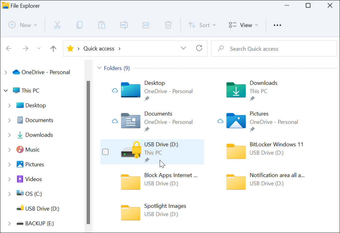 Икона за шифроване на устройството File Explorer