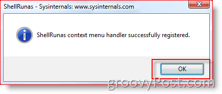 Добавете Изпълнение като различен потребител към контекстното меню на Windows Explorer за Vista и Server 2008:: groovyPost.com