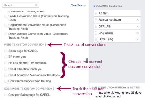 Създайте персонализирана таблица с резултати от реклами във Facebook.