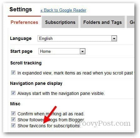 Как да активирате Favicons в Google Reader