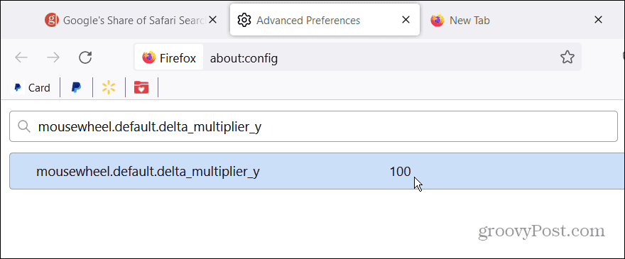 стойност на мишката config