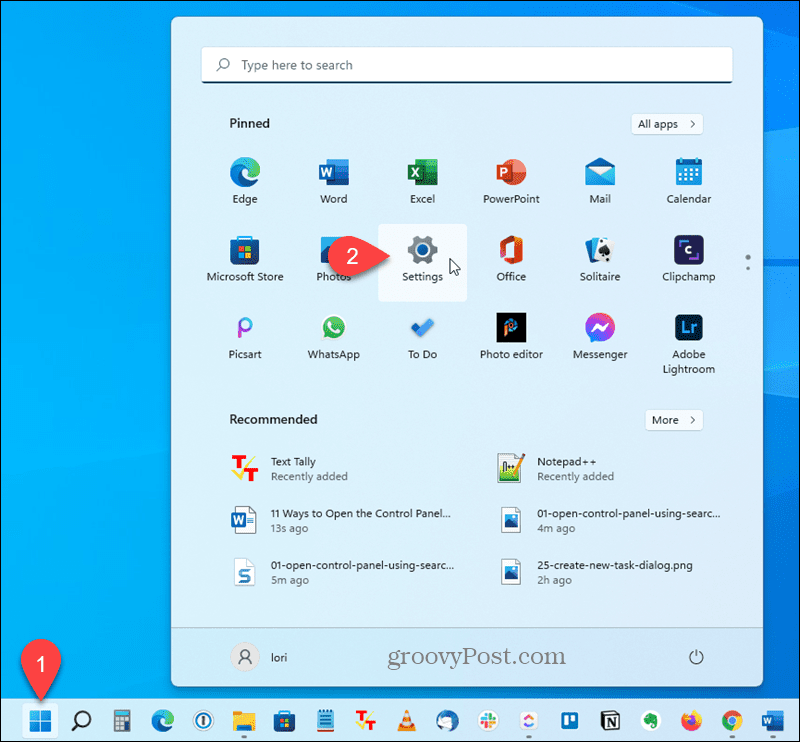 Отворете приложението Настройки в Windows 11