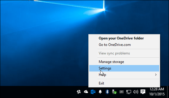 OneDrive Windows 10 System Tray