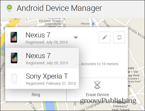 Устройства за уеб интерфейс на Android Device Manager