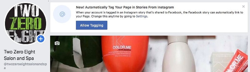 Facebook пусна нова функция за автоматично маркиране, която позволява на потребителите и други страници да маркират страници на марката в своите истории.
