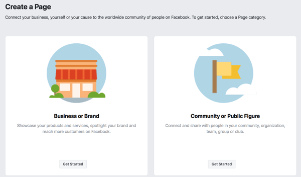Стъпка 1, за да създадете вашата бизнес страница във Facebook.