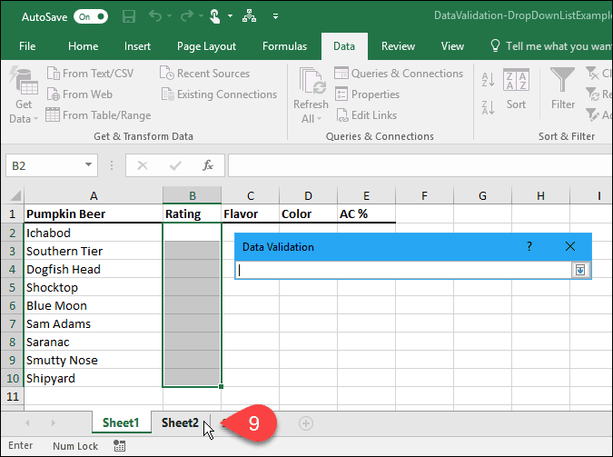 Как да създадете падащи списъци, използвайки валидиране на данни в Microsoft Excel