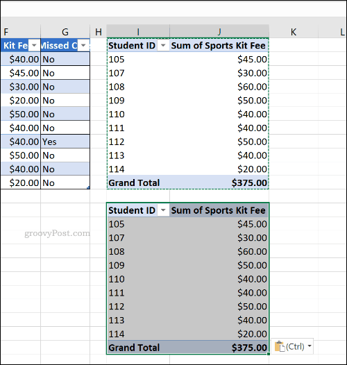Дублирана въртяща се таблица в Microsoft Excel