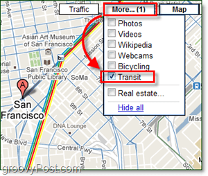 как да активирате Google Transit карти