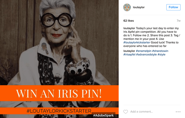 За състезание за хештегов в Instagram помолете потребителите да публикуват снимка заедно с хештегото на вашата кампания.