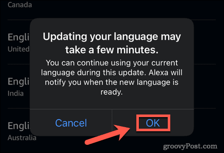 Alexa потвърди актуализацията на езика