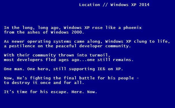 Играйте Бягство от XP, за да отпразнувате края на една ера