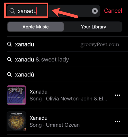 заявка за търсене на музика на Apple