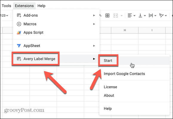 google sheets стартиране на сливане