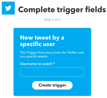Настройте IFTTT аплет, който се задейства от нов туит от конкретен потребител на Twitter.