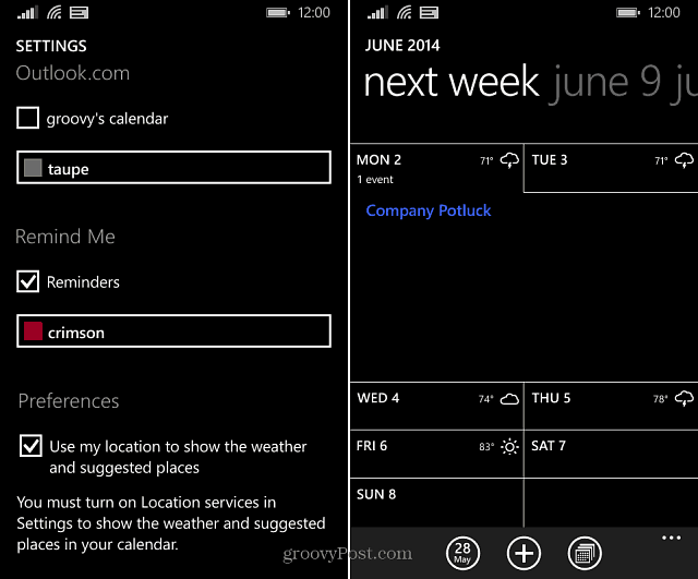 Календар на Windows Phone 81