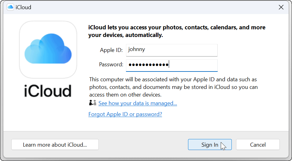 Свържете Apple iCloud с приложението за снимки на Windows 11