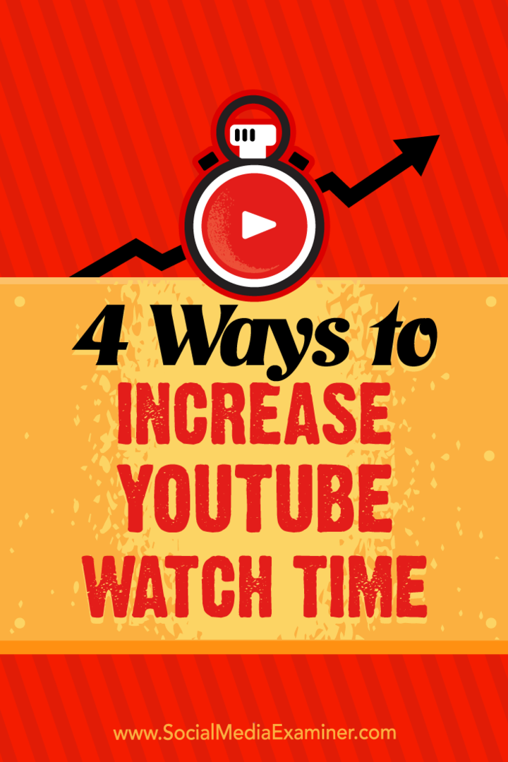 4 начина за увеличаване на времето за гледане в YouTube от Ерик Сакс в Social Media Examiner.
