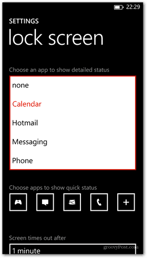 Windows Phone 8 персонализирайте подробно състояние на приложението за заключен екран