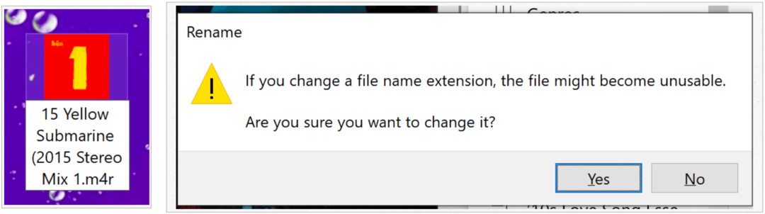 Windows потвърждава промяна на разширението на файла