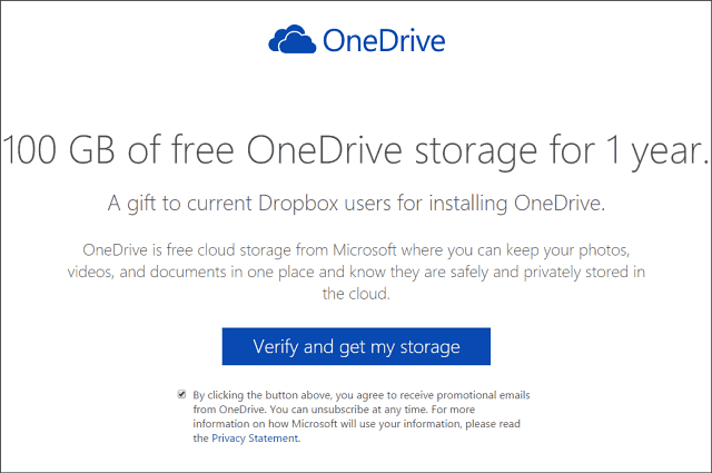 100 GB безплатно OneDrive съхранение за две години (актуализирано)