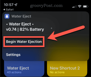 започнете изхвърляне на вода, за да извадите вода от iphone