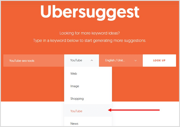 Направете търсене на ключови думи с Ubersuggest.